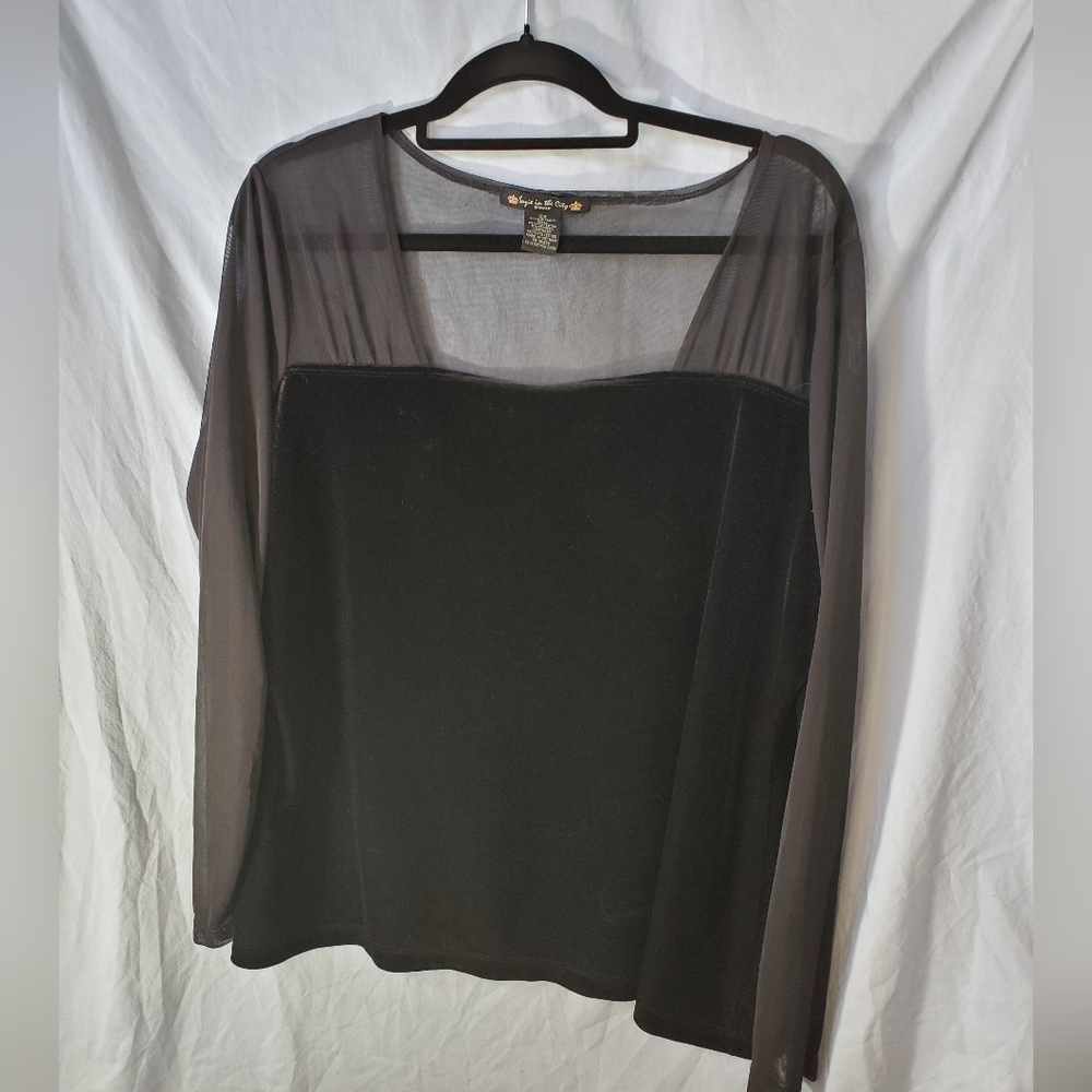 Suzie In The City Black Sheer Women's Top